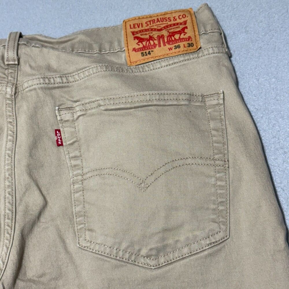 Levi's Pants Mens 36x30 (measures 36x28)Tan 514 Straight Fit Stretch Khaki Jeans